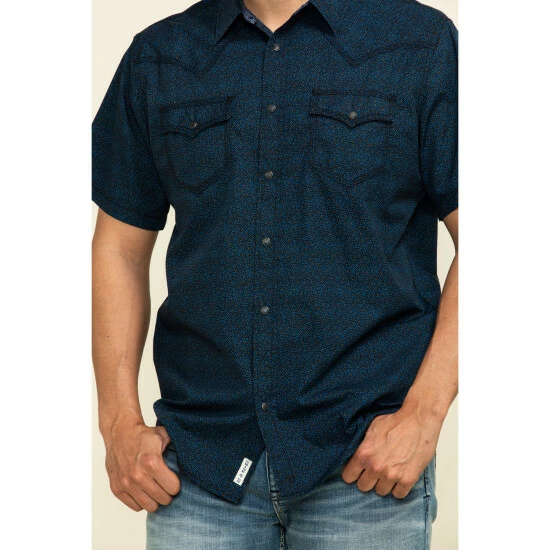 Coupon β Moonshine Spirit Men's Daisy Luck Floral Print Short Sleeve Western π Shirt Black π - Image 4