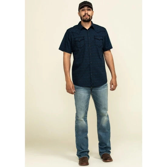 Coupon β Moonshine Spirit Men's Daisy Luck Floral Print Short Sleeve Western π Shirt Black π - Image 6