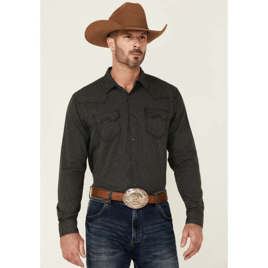 Wholesale β€οΈ Moonshine Spirit Moonshine Spriit Men's Cross Hatch Geo Print Long Sleeve Snap Western π Shirt Black π₯°