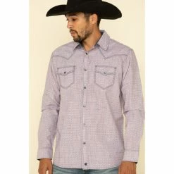 Cheapest 👏 Moonshine Spirit Men's Bottle Rocket Geo Print Long Sleeve Western 👕 Shirt White ✨