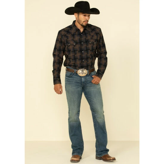 Wholesale β Moonshine Spirit Men's Deep Pockets Dark Wash Stretch Slim Boot π Jeans Blue β