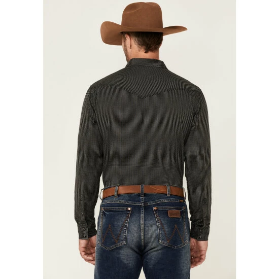 Wholesale β€οΈ Moonshine Spirit Moonshine Spriit Men's Cross Hatch Geo Print Long Sleeve Snap Western π Shirt Black π₯° - Image 4