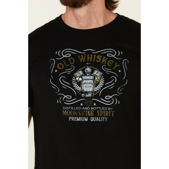 Coupon π Moonshine Spirit Men's Black Old Whiskey Graphic T-Shirt β - Image 3