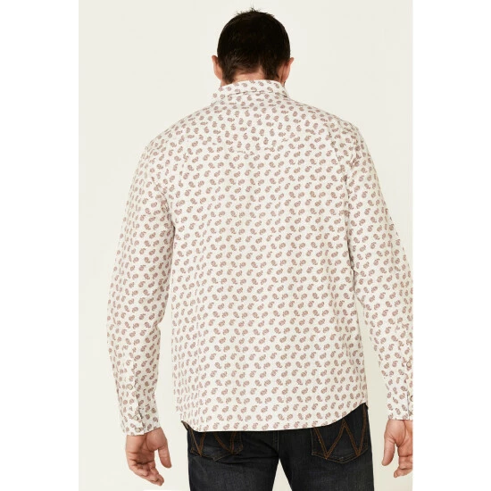 Promo π Moonshine Spirit Men's Tan Micro Paisley Print Long Sleeve Western π Shirt π - Image 4