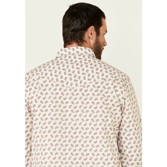 Promo π Moonshine Spirit Men's Tan Micro Paisley Print Long Sleeve Western π Shirt π - Image 5