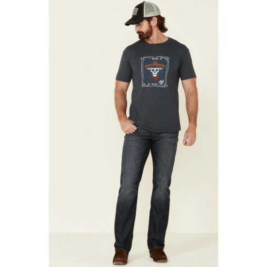 Hot Sale π Moonshine Spirit Men's Framed Skull Graphic T-Shirt Navy π₯° - Image 2