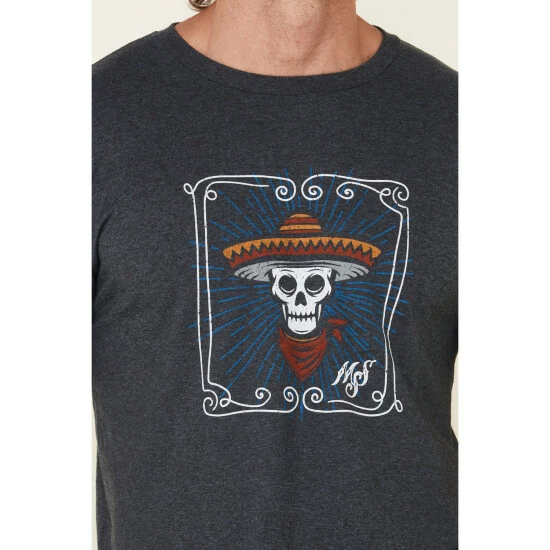 Hot Sale π Moonshine Spirit Men's Framed Skull Graphic T-Shirt Navy π₯° - Image 3