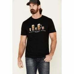Flash Sale 🧨 Moonshine Spirit Men's Black Line Em Up Graphic T-Shirt ⭐