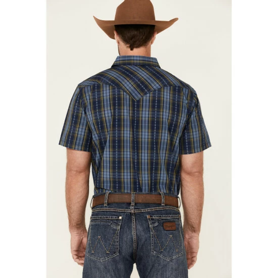 Best reviews of π€© Moonshine Spirit Men's Mud On The Tires Large Plaid Short Sleeve Snap Western π Shirt Brown 𧨠- Image 4