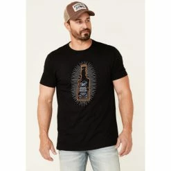 Brand new ⌛ Moonshine Spirit Men's Neon Bottle Graphic Short Sleeve T-Shirt Black 🧨