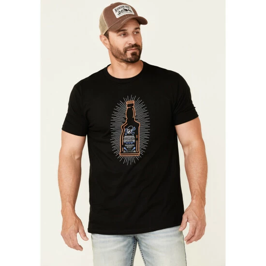 Brand new β Moonshine Spirit Men's Neon Bottle Graphic Short Sleeve T-Shirt Black π§¨