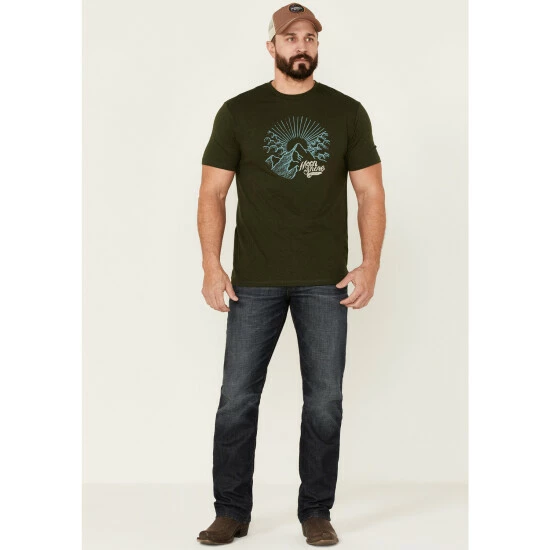 Cheap π Moonshine Spirit Men's Sun Mountain Graphic Short Sleeve Mountain Moss Green T-Shirt π₯ - Image 2