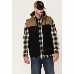 Best Pirce ❤️ Moonshine Spirit Men's Mt. Hood Color-Block Nylon Quilted Zip-Front Puffer Vest Black ❤️