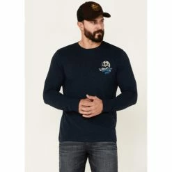 Best Sale 🥰 Moonshine Spirit Men's Give Me Whiskey Graphic Long Sleeve T-Shirt Navy 😍