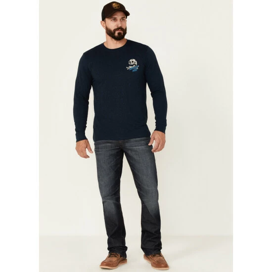 Best Sale π₯° Moonshine Spirit Men's Give Me Whiskey Graphic Long Sleeve T-Shirt Navy π - Image 2