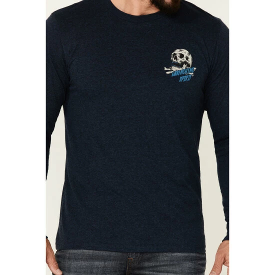 Best Sale π₯° Moonshine Spirit Men's Give Me Whiskey Graphic Long Sleeve T-Shirt Navy π - Image 3