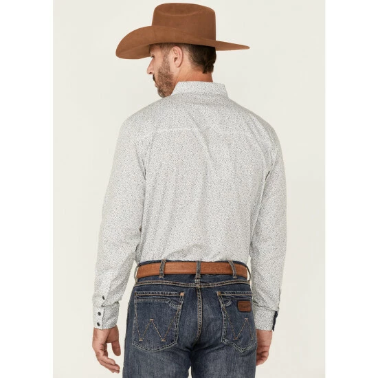 Promo β Moonshine Spirit Men's Route 95 Mini Floral Print Long Sleeve Snap Western π Shirt White 𧨠- Image 4