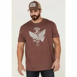 Promo 🔥 Moonshine Spirit Men's Get High Eagle Graphic T-Shirt Burgundy ⭐