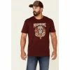 Best reviews of 🎉 Moonshine Spirit Men's Maroon Guitar Fire Graphic Short Sleeve T-Shirt 💯