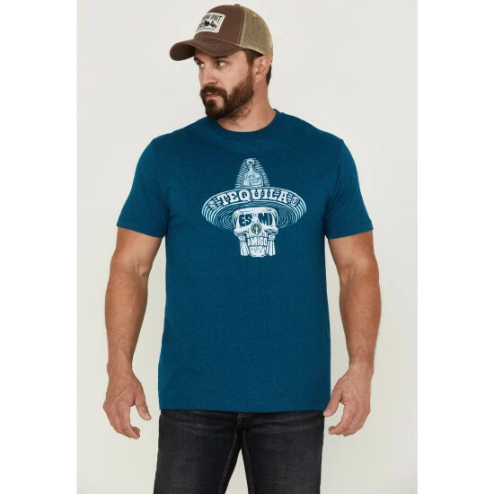 Promo π Moonshine Spirit Men's Mi Amigo Graphic T-Shirt Teal π