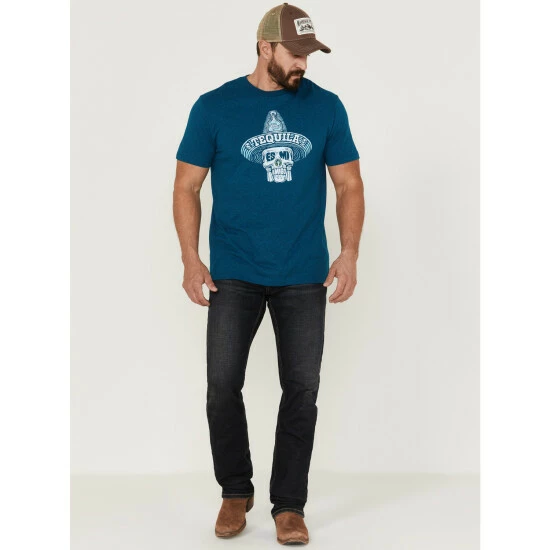 Promo π Moonshine Spirit Men's Mi Amigo Graphic T-Shirt Teal π - Image 2