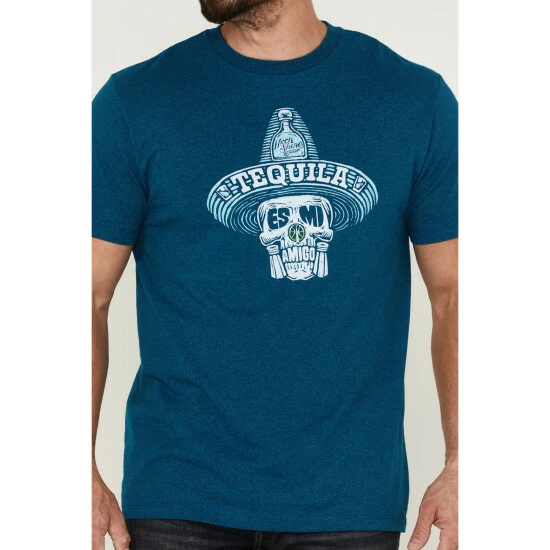 Promo π Moonshine Spirit Men's Mi Amigo Graphic T-Shirt Teal π - Image 3