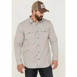 Brand new 💯 Moonshine Spirit Men's Kingston Stripe Snap Western 👕 Shirt Grey ✨