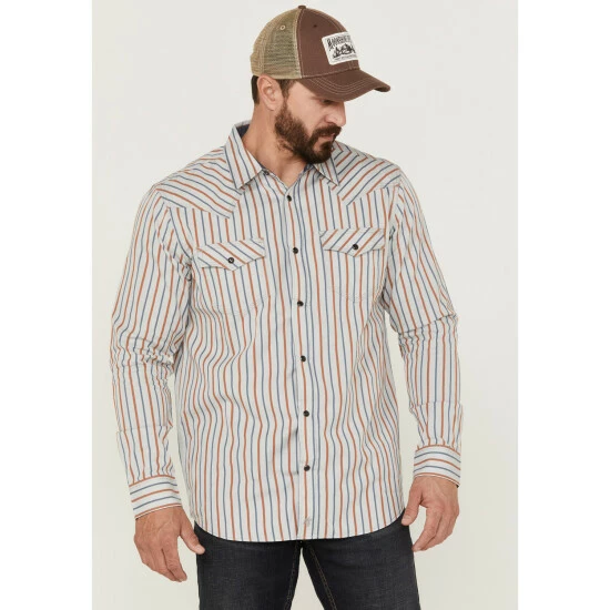 Brand new π― Moonshine Spirit Men's Kingston Stripe Snap Western π Shirt Grey β¨
