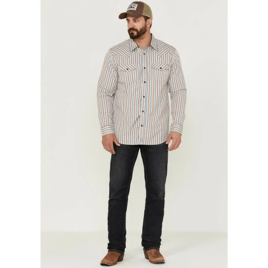 Brand new π― Moonshine Spirit Men's Kingston Stripe Snap Western π Shirt Grey β¨ - Image 2