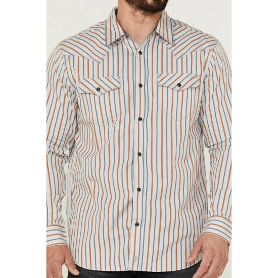 Brand new π― Moonshine Spirit Men's Kingston Stripe Snap Western π Shirt Grey β¨ - Image 3
