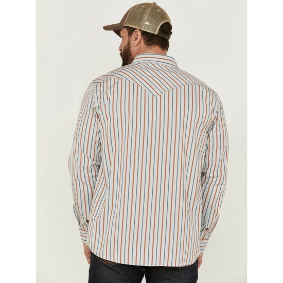 Brand new π― Moonshine Spirit Men's Kingston Stripe Snap Western π Shirt Grey β¨ - Image 4
