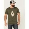 Deals ⭐ Moonshine Spirit Men's Empty Road Graphic Short Sleeve Heather Olive T-Shirt 💯