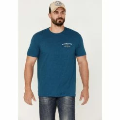 Cheapest 👏 Moonshine Spirit Men's Mountain Logo Graphic T-Shirt Teal 🧨