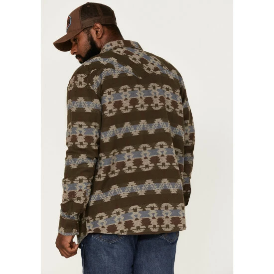 Budget π€© Moonshine Spirit Men's Hunter Southwestern Print Snap Western Flannel π Shirt Brown π - Image 4