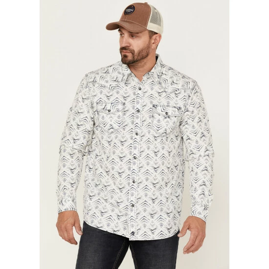 Best Sale π₯ Moonshine Spirit Men's Wings All-Over Print Long Sleeve Snap Western π Shirt White π₯°