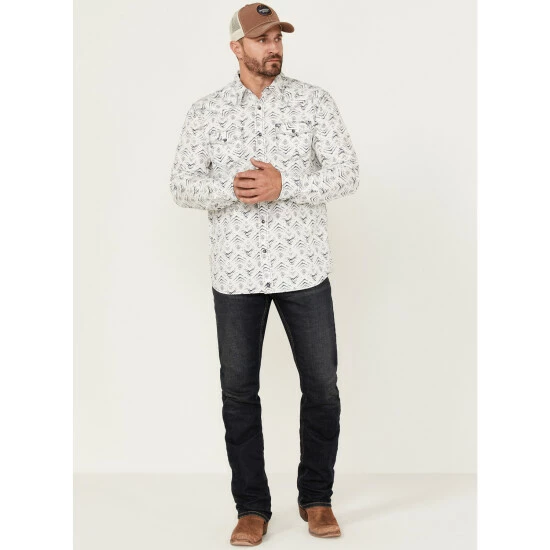 Best Sale π₯ Moonshine Spirit Men's Wings All-Over Print Long Sleeve Snap Western π Shirt White π₯° - Image 2