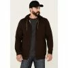 Cheapest 🌟 Moonshine Spirit Men's Brown Koa Wood Zip-Front Hooded Jacket 🎉