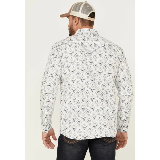 Best Sale π₯ Moonshine Spirit Men's Wings All-Over Print Long Sleeve Snap Western π Shirt White π₯° - Image 4