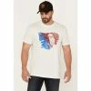 Best reviews of 🛒 Moonshine Spirit Men's Blender Eagle Flag Graphic Short Sleeve T-Shirt Cream 🔔
