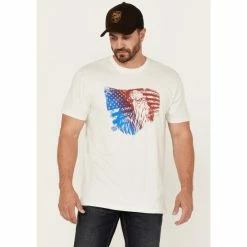 Best reviews of 🛒 Moonshine Spirit Men's Blender Eagle Flag Graphic Short Sleeve T-Shirt Cream 🔔