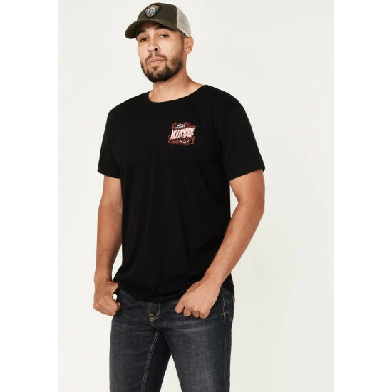 Outlet ⭐ Moonshine Spirit Men's Mason Jar Graphic Short Sleeve T-Shirt Black ✔️