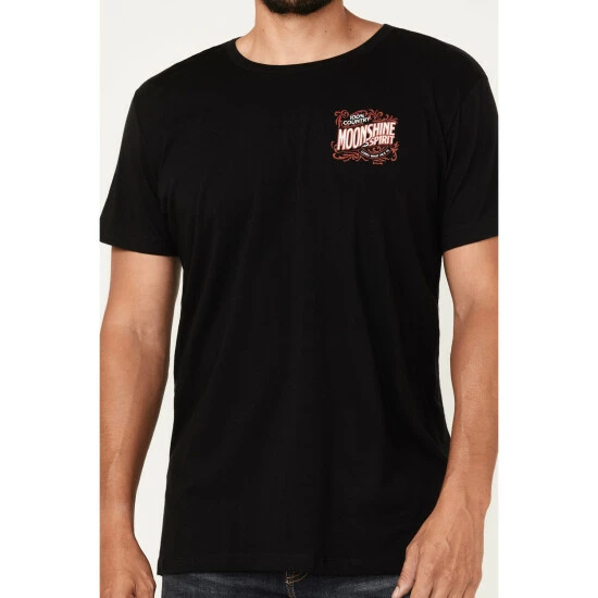 Outlet ⭐ Moonshine Spirit Men's Mason Jar Graphic Short Sleeve T-Shirt Black ✔️ - Image 2