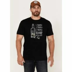 Deals 🎁 Moonshine Spirit Men's Tequila Floor Stacked Graphic Short Sleeve T-Shirt Black 🔔