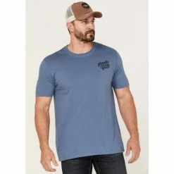 Outlet 🎁 Moonshine Spirit Men's Skull Strummer Skull Graphic Short Sleeve T-Shirt Dark Blue ✨