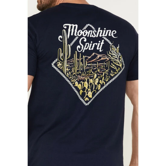 Cheap π Moonshine Spirit Men's Desert Bandana Graphic T-Shirt Navy 𧨠- Image 4