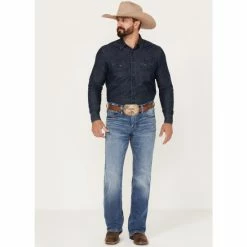 Best Sale ✨ Moonshine Spirit Men's Good Times Wash Stretch Slim Straight 👖 Jeans Medium Wash 🎁