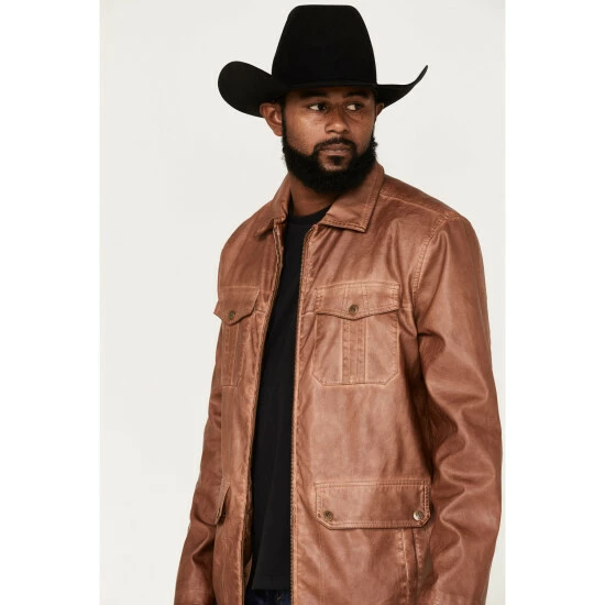 Promo 𧨠Moonshine Spirit Men's Garment Dye Moto Jacket Lt Brown π€© - Image 2