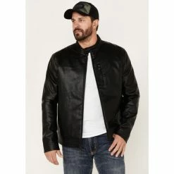 Discount ✨ Moonshine Spirit Men's Roxston Biker Jacket Black 🔔