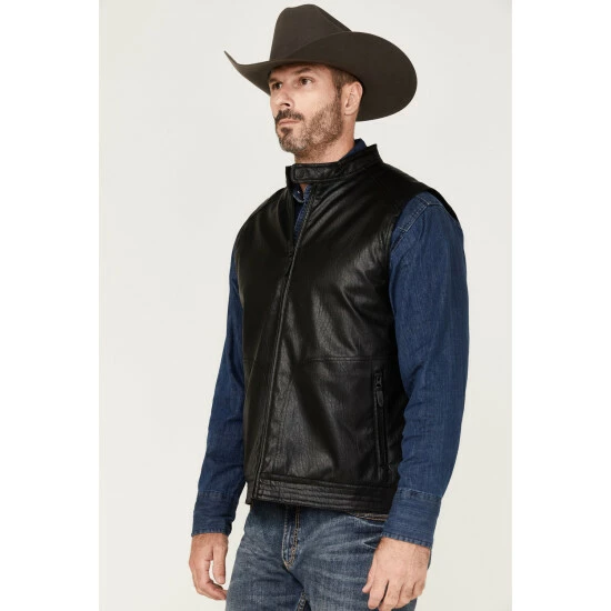 Budget π Moonshine Spirit Men's Slaton Biker Vest Black π - Image 2