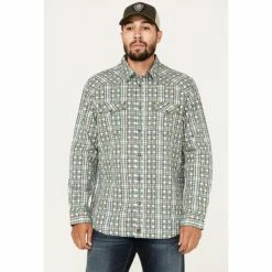 Top 10 🎉 Moonshine Spirit Men's Rough Patch Plaid Snap Western 👕 Shirt Cream 😀